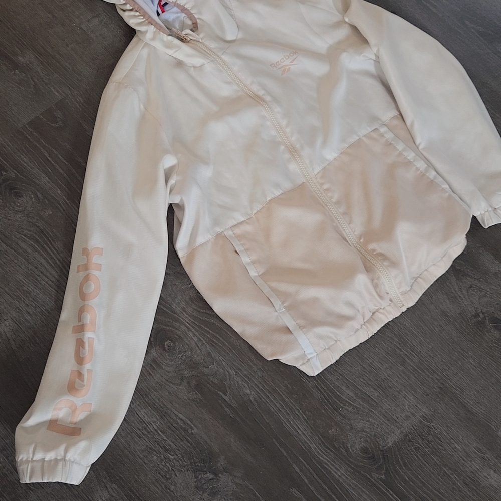 Reebok Off-White and Light Pink Windbreaker
